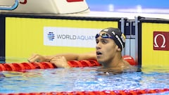 Fukuoka (Japan), 27/07/2023.- Hugo Gonzalez de Oliveira of Spain reacts after competing in the Men's 200m Backstroke heats of the Swimming events during the World Aquatics Championships 2023 in Fukuoka, Japan, 27 July 2023. (200 metros, Japón, España) EFE/EPA/KIYOSHI OTA
