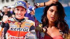 Im&aacute;genes del piloto de motociclismo Marc M&aacute;rquez y de la modelo Luc&iacute;a Rivera.