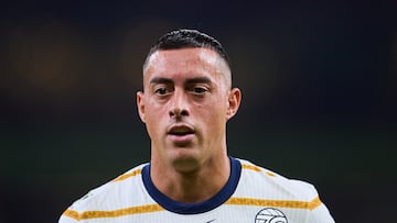Rogelio Funes Mori of Pumas during the 13th round match between Monterrey and Pumas UNAM as part of the Liga BBVA MX, Torneo Apertura 2024 at BBVA Bancomer Stadium on October 23, 2024 in Monterrey, Nuevo Leon, Mexico.
