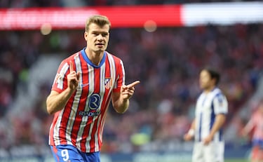 2-0. Alexander Sorloth celebra el segundo gol.