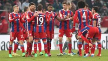 Los jugadores del Bayern celebran un gol.