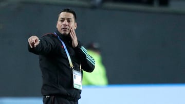 El técnico Héctor Cárdenas en un partido de la Selección Colombia en el Mundial Sub 20.