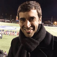 Raúl, en la final de la NASL apoyando al New York Cosmos