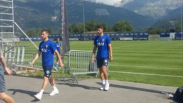 Cristiano Piccini, en su primer entrenamiento.