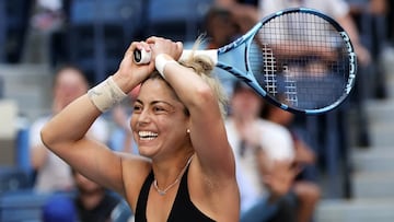 La felicidad de Renata Zarazúa tras eliminar a Madison Keys en el US Open. Primera mexicana en vencer a una top 10 en el US Open.