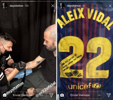 Aleix Vidal se hace un nuevo y llamativo tatuaje