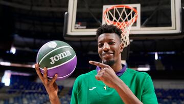 Yankuba Sima, durante su presentación como nuevo jugador del Unicaja.