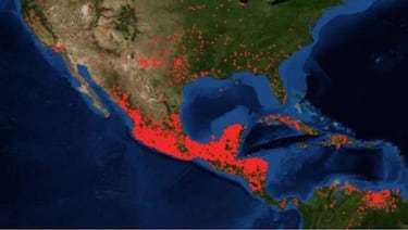 NASA muestra imágenes de los incendios forestales en México