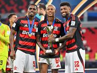 Jugadores del Flamengo celebran la Libertadores.