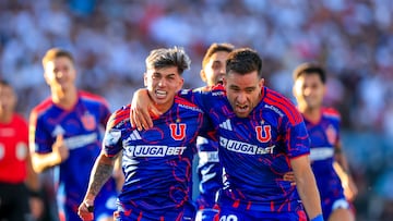 Futbol, Colo Colo vs Universidad de Chile.
Fecha 5, Liga de Primera 2026.
El jugador de Universidad de Chile Matias Zaldivia, festeja el gol junto a sus compañeros durante el partido de primera division disputado en el Estadio Monumental David Arellano en Santiago, Chile.
01/03/2026
Pepe Alvujar/Photosport
Football, Colo Colo vs Universidad de Chile.
5nd turn, 2026 First Division League.
Universidad de Chile’s player Matias Zaldivia celebrates his goal with his teammates during the first division match played at the David Arellano Monumental Stadium in Santiago, Chile.
01/03/2026
Pepe Alvujar/Photosport