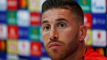 Real Madrid&#039;s Sergio Ramos during the press conference  
