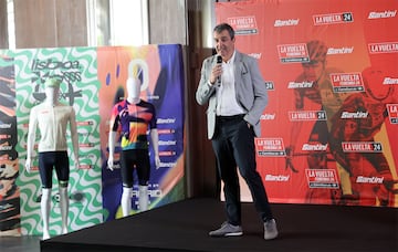 Javier Guillén, el pasado mes de abril en la presentación de los maillots