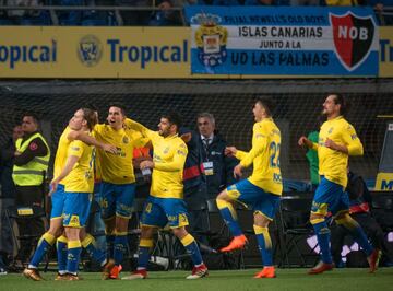 1-1. Jonathan Calleri celebró el gol del empate marcado de penalti.