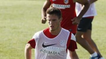 Saúl, en un entrenamiento con el Atlético en Los Ángeles de San Rafael.