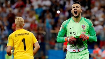 Subasic celebra el triunfo de Croacia ante Dinamarca.