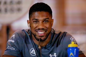 Joshua during the press conference ahead of his fight against Dubois.