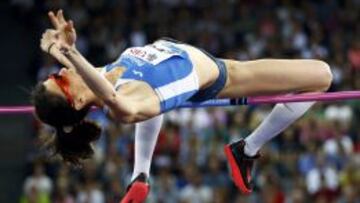 Ruth Beitia durante la competici&oacute;n en la Diamond League de Z&uacute;rich, en la que termin&oacute; tercera. 