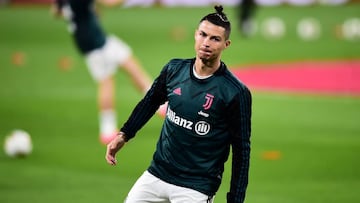 El jugador portugués de la Juventus, Cristiano Ronaldo, durante un entrenamiento.