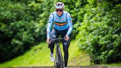 Remco Evenepoel, rodando sobre la bicicleta en Glasgow. PHOTO NEWS