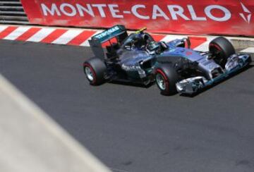 Nico Rosberg durante la sesión de calificación del Gran Premio de F1 de Mónaco.