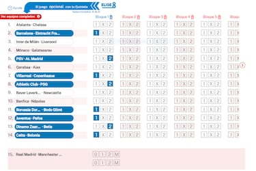 Elige 8 de La Quiniela jornada 27 - 9/12/25 