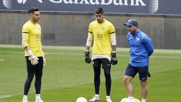 Pablo Guede,con Dani Barrio y Dani Martón.