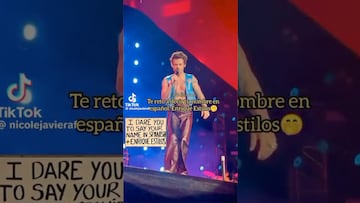 Vídeo: Harry Styles es retado en pleno concierto a decir su nombre en español, Enrique Estilos, y lo hace