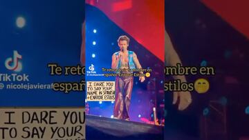 Vídeo: Harry Styles es retado en pleno concierto a decir su nombre en español, Enrique Estilos, y lo hace