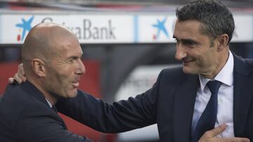 06/05/18 PARTIDO PRIMERA DIVISION CLASICO
BARCELONA - REAL MADRID
SALUDO ZIDANE VALVERDE