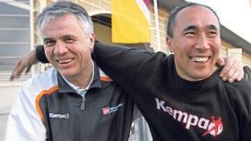 <b>CONFRATERNIDAD. </b>Kosovac (CAI) y Dujsebaev (Ciudad Real) dejarán de ser colegas esta tarde.