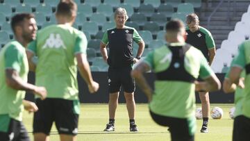 Pellegrini, en un entrenamiento.