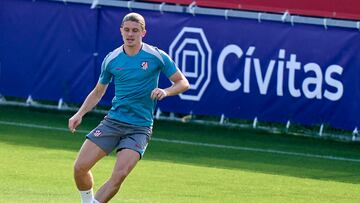 Conor Gallagher, en un entrenamiento del Atlético.