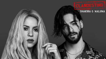 Shakira y Maluma en la portada de su nueva canci&oacute;n y tercera colaboraci&oacute;n, &#039;Clandestino&#039;. 