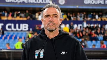 Luis Enrique durante el partido de la liga francesa contra el Montpellier.