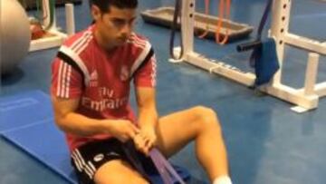 James subió la semana pasada esta imagen entrenándose.