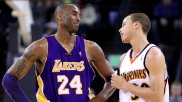 Kobe Bryant, con Los Angeles Lakers, y Stephen Curry, en Golden State Warriors.