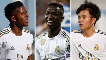 Rodrygo Goes, Vinicius Junior y Takefusa Kubo, con el Real Madrid.