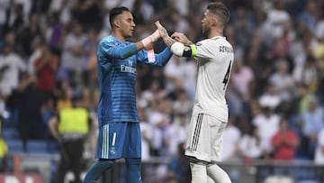 19/09/18 PARTIDO FASE DE GRUPOS CHAMPIONS LEAGUE 
 REAL MADRID - ROMA 
 KEYLOR NAVAS SERGIO RAMOS 