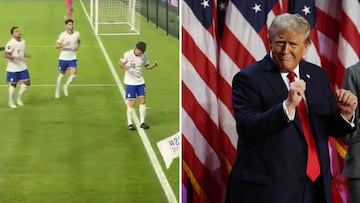 Pulisic celebra un gol con Estados Unidos haciendo el baile viral de Trump