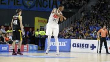 Trey Thompkins, en el derbi ante el Movistar Estudiantes.