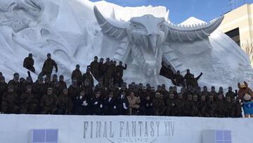 Japón: Imponente escultura de nieve de Final Fantasy