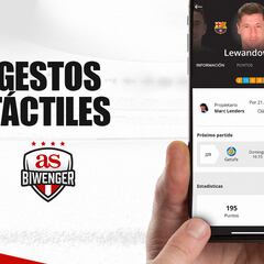 Gestos táctiles en Biwenger