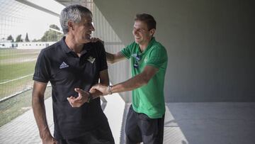 Joaquín, con Quique Setién.