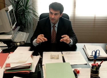 Joan Laporta, durante una entrevista en su época de opositor al preidente Núñez.
