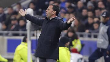 Calleja en el partido ante el Olympique de Lyon.