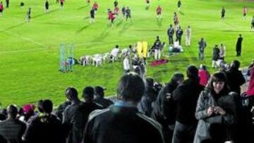 <b>CUATRO CAMBIOS Y DOS SUSTOS</b> Del Bosque probó ayer con un nuevo equipo en el que se vieron cuatro cambios con respecto al once que alineó ante Nueva Zelanda. Piqué y Marchena recibieron el peto de titulares en lugar de Puyol y Albiol y Mata y Cazorla en el de Riera y Cesc. Precisamente Fabrégas no pudo acabar el entrenamiento tras un golpe con Xabi y Cazorla también se retiró cojeando. Sólo fueron dos sustos.