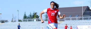 Daniela Zamora, en el duelo amistoso de la Roja ante Eslovaquia.