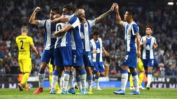 El Espanyol celebra la goleada al Stjarnan en la segundo ronda de calificación de la Europa League.