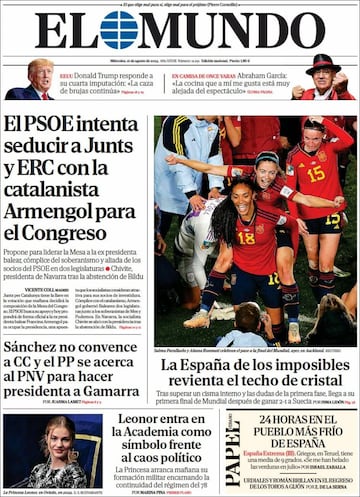 Eternas, Diosas..., las portadas loan a la Selección española femenina