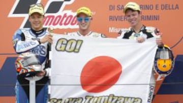 Shoya Tomizawa, recordado en el podio de Misano.